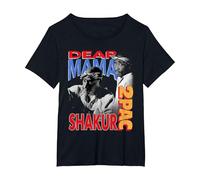 Produit Officiel Tupac Dear Mama 2PAC T-Shirt, Femme Grandes Tailles, Noir, 1X