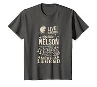 Produit Officiel Willie Nelson Live in Person T-Shirt, Enfant, Asphalte, 3 Ans