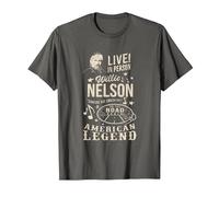 Produit Officiel Willie Nelson Live in Person T-Shirt, Homme, Asphalte, 4XL