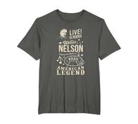 Produit Officiel Willie Nelson Live in Person T-Shirt, Homme Grandes Tailles, Asphalte, 5X Tall