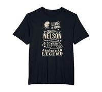 Produit Officiel Willie Nelson Live in Person T-Shirt, Homme Grandes Tailles, Noir, 5X Tall