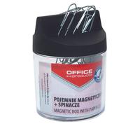 PRODUITS DE BUREAU magn. porte-trombones, rond, avec trombones, transparent