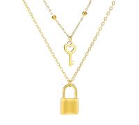 Produits de fille 925 Collier de verrouillage en argent sterling pour femmes et hommes, collier de verrouillage de coeur en pierre pendentif cadenlas, collier de cadenas pour les femmes, collier de