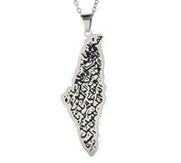 Produits de fille 925 Collier Palestine en argent sterling pour hommes, collier de carte Palestine Pendant Arabe Africain Palestine Bijoux, Collier Palestine pour femmes, Collier Palestine Cadeaux en