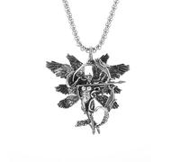 Produits de fille 925 SERRING SIGHT GUARDIAN WINGS CRISTAL BALL PENDANT ARCHANGEL SAINT GABRIEL PALADIN COLLE ET FEMMES BIELLISSE AMULETS CHRÉTIENNE - Collier Gardien, collier pour filles, cadeaux