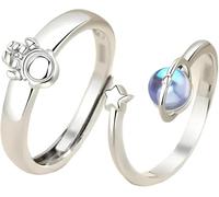 Produits de fille Romantique Couple d'astronaute Planet Anneaux pour femmes Sliver Men Open Ring Luxury Personnalité Rague à doigt Bijoux Cadeaux N43 Cadeaux