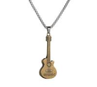 Produits de filles 925 Collier de rock et de rouleau en argent sterling pour femmes et hommes, collier de violon Hip Hop Music Chain Guitar Collier Pendentif, couchette à pointes, tour de cou punk,