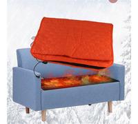 Produits d'hiver pour l'extérieur, Matelas de sac de couchage chauffant USB, 5 zones de chauffage, 3 niveaux de température, pour le camping et la randonnée, Orange【sans banque d'énergie】