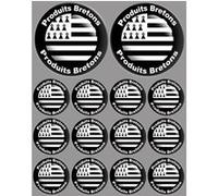 Produits drapeau bretons - 2fois 10cm / 12fois 5cm - Sticker/autocollant G