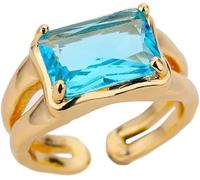 PRODUITS GILLES SINGS RING BIELLES FEMMES Men de pierre carrée bleue pour femmes Partage de finger de pierre carrée Cadeaux