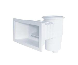 Produits qP Skimmer Standard Bouche Longue 360 ABS Couvercle carrée, Noir, 49 x 57 x 45 cm, 500185 C