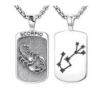 PROESS Collier signe du zodiaque en argent sterling 925 12 constellations pendentif horoscope astrologie colliers signe du zodiaque bijoux cadeaux pour femmes hommes, Argent sterling