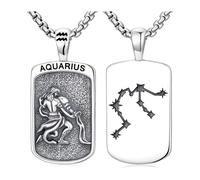PROESS Collier signe du zodiaque en argent sterling 925 12 constellations pendentif horoscope astrologie colliers signe du zodiaque bijoux cadeaux pour femmes hommes, Argent sterling