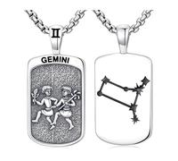 PROESS Collier signe du zodiaque en argent sterling 925 12 constellations pendentif horoscope astrologie colliers signe du zodiaque bijoux cadeaux pour femmes hommes, Argent sterling