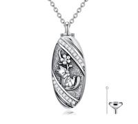 PROESS Collier urne en argent sterling 925 pour cendres de chien, lapin, pendentif papillon, souvenir pour homme et femme, Suitable, Argent sterling, Pas de gemme