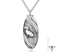 PROESS Collier urne en argent sterling 925 pour cendres de chien, lapin, pendentif papillon, souvenir pour homme et femme, Suitable, Argent sterling, Pas de gemme