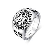 PROESS Memento Mori Bague en argent sterling 925 avec sablier et tête de mort - Cadeau pour homme et femme - Taille 10