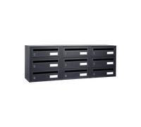 Prof. 250 mm - Bloc 9 boîtes aux lettres "Compact Horizontal" - Gris