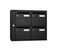 Prof. 380 mm - Bloc 4 boîtes aux lettres Acier - Noir