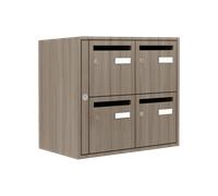 Prof. 380 mm - Bloc 4 Boites aux lettres Bois
