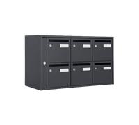 Prof. 380 mm - Bloc 6 Boites aux lettres C6 Acier - Gris Anthracite