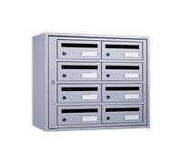 Prof. 380 mm - Bloc 8 Boites aux Lettres Essentielle Aluminium Blanc