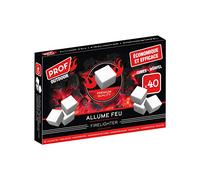 Prof Lot de 40 Cubes Allume-Feu Ultra Efficaces, Allumage Sûr et Rapide, Combustion Longue Durée, Économique, Idéal pour Cheminée, Barbecue, Poêle à Bois, Survie et Plein Air, 40807013