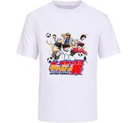 Prof·Slow Anime Captain Tsubasa Le Petit Funny Cartoon Crew Neck Unisex Short Sleeve T-Shirt White S