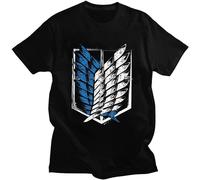 Prof·Slow Retro Atatbtack on Tiadean Wings of Freedom Jaavbpan Anime Manga Unisex O-Neck 100% Cotton Short-Sleeve T-Shirts Black XXL