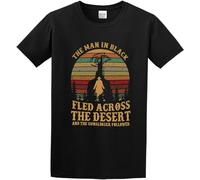 Prof·Slow The Man in Black Fled Across The Desert and The Gunslinger Followed Unisex O-Neck 100% Cotton Short-Sleeve T-Shirts Black S