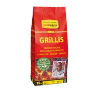 proFagus Grillis Premium Briquettes de charbon de bois pour barbecue en hêtre, sac de 10kg
