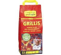 proFagus Grillis Premium Briquettes de charbon de bois pour barbecue en hêtre, sachet de 2500g
