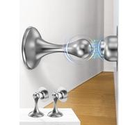 Profasion Lot de 2 butées de porte magnétiques en acier inoxydable pour montage mural et au sol, support de porte pour garder la porte ouverte, butée de porte sans perçage avec rubans adhésifs 3D,