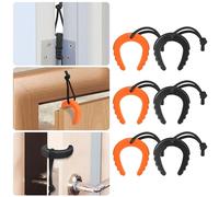 Profasion Lot de 6 butées de porte pour premiers intervenants, blocage de porte pour forces de l'ordre, police, services médicaux d'urgence, cale-porte, noir et orange