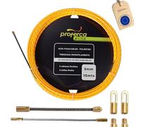 PROFERCA Aiguille Electricien 3mm 15 Mètres | Aiguille Tire Fil Électrique | Tire Câble Robuste pour Électriciens | Passe Câble Idéal pour Tubes Étroits et Câbles Installés