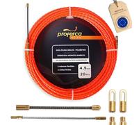 PROFERCA Aiguille Electricien 4.5mm 20 Mètres | Aiguille Tire Fil Électrique | Tire Câble Robuste pour Électriciens | Force de Poussée Maximale | Guide Passe-câble