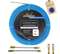 PROFERCA Aiguille Electricien 6mm 30 Mètres | Aiguille Tire Fil Électrique | Tire Câble Robuste pour Électriciens | Force de Poussée Maximale | Guide Passe-câble