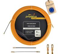 PROFERCA Aiguille Électricien Fibre de Verre 4mm 30 Mètres | Tire Fils Électrique | Tire Câble Robuste pour Électriciens | avec Têtes Interchangeables | Tire Câble Robuste pour Longues Distances