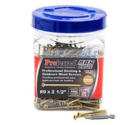 Proferred - V56091 Vis à bois professionnelles pour terrasse et extérieur, revêtement SKT en bronze à 6 lobes, pulvérisation saline de 1500 heures, options de taille en #8, 9 et #10, longueurs 5,1 cm,