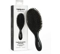 Profesional Brosse à Cheveux en Poils de Sanglier Naturels pour Démêler/Polir Cheveux, Grande Taille, Noir, 2 ml