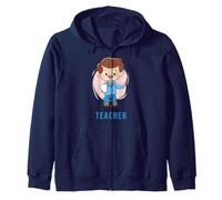 Professeur caricatural Tenant Papier et Baguette Sweat à Capuche