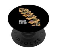 Professeur d'amateur de Livres « Education is Freedom » PopSockets PopGrip Adhésif