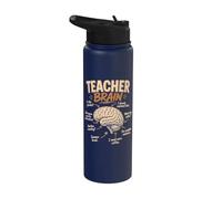 Professeur d'anatomie cérébrale drôle professeur sarcastique Stainless Steel Insulated Water Bottle