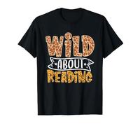 Professeur d'anglais Wild About Reading Books Lovers Library Day T-Shirt Graphique avec Valeur, Homme, Noir, S