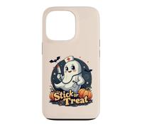 Professeur de fantômes Floraux rétro Trick Or Teach Groovy Halloween Coque pour iPhone 13 Pro
