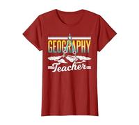 Professeur De Géographie Géographique Étudiant Géographe T-Shirt, Femme, Canneberge, XL
