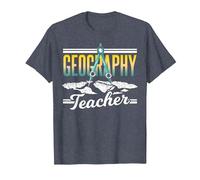 Professeur De Géographie Géographique Étudiant Géographe T-Shirt, Homme, Bleu Chiné, XL