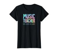 Professeur de Musique Enseigner Motivate Love Inspire Teaching Devise T-Shirt Graphique avec Valeur, Femme, Noir, XS