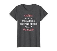 Professeur de Sport eps Certifiée Meilleure Prof de Sport T-Shirt, Femme, Chiné Foncé, M