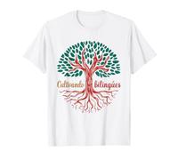 Professeur d'espagnol Cultivando Bilingües Double Langue Crew T-Shirt